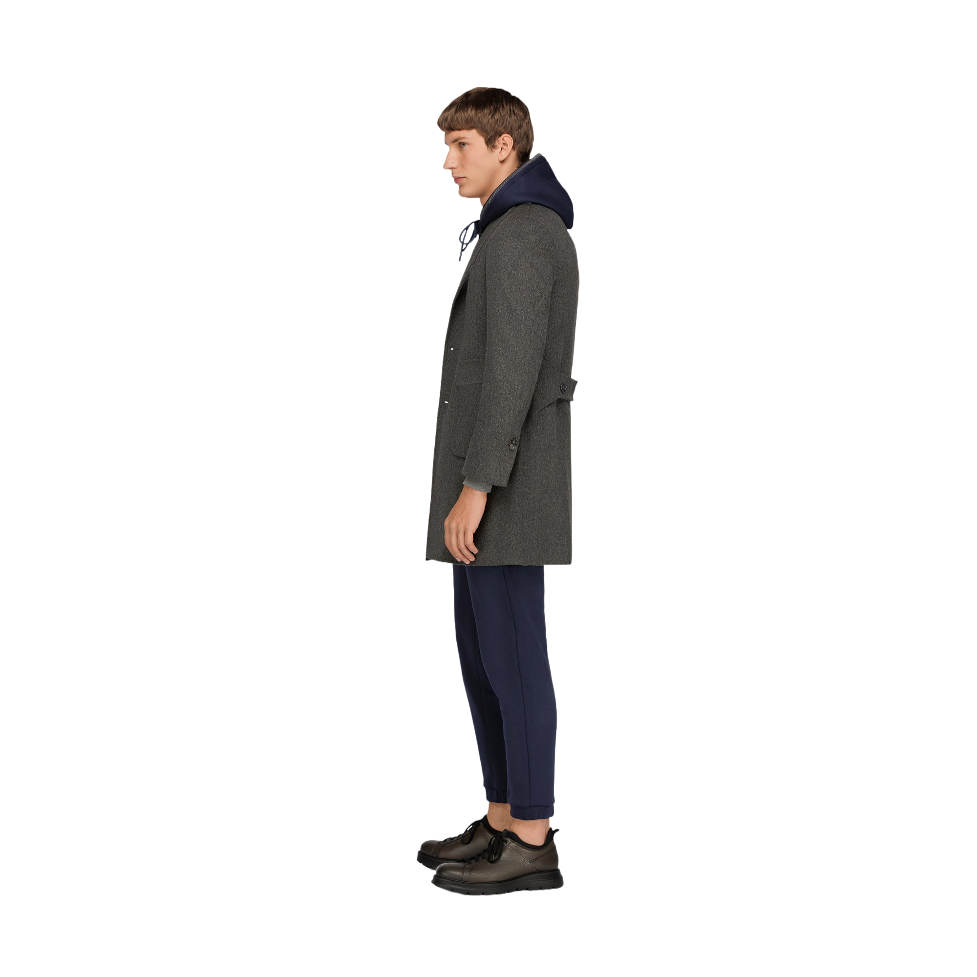 Men's Gray Wool Coat Blma063.1.140