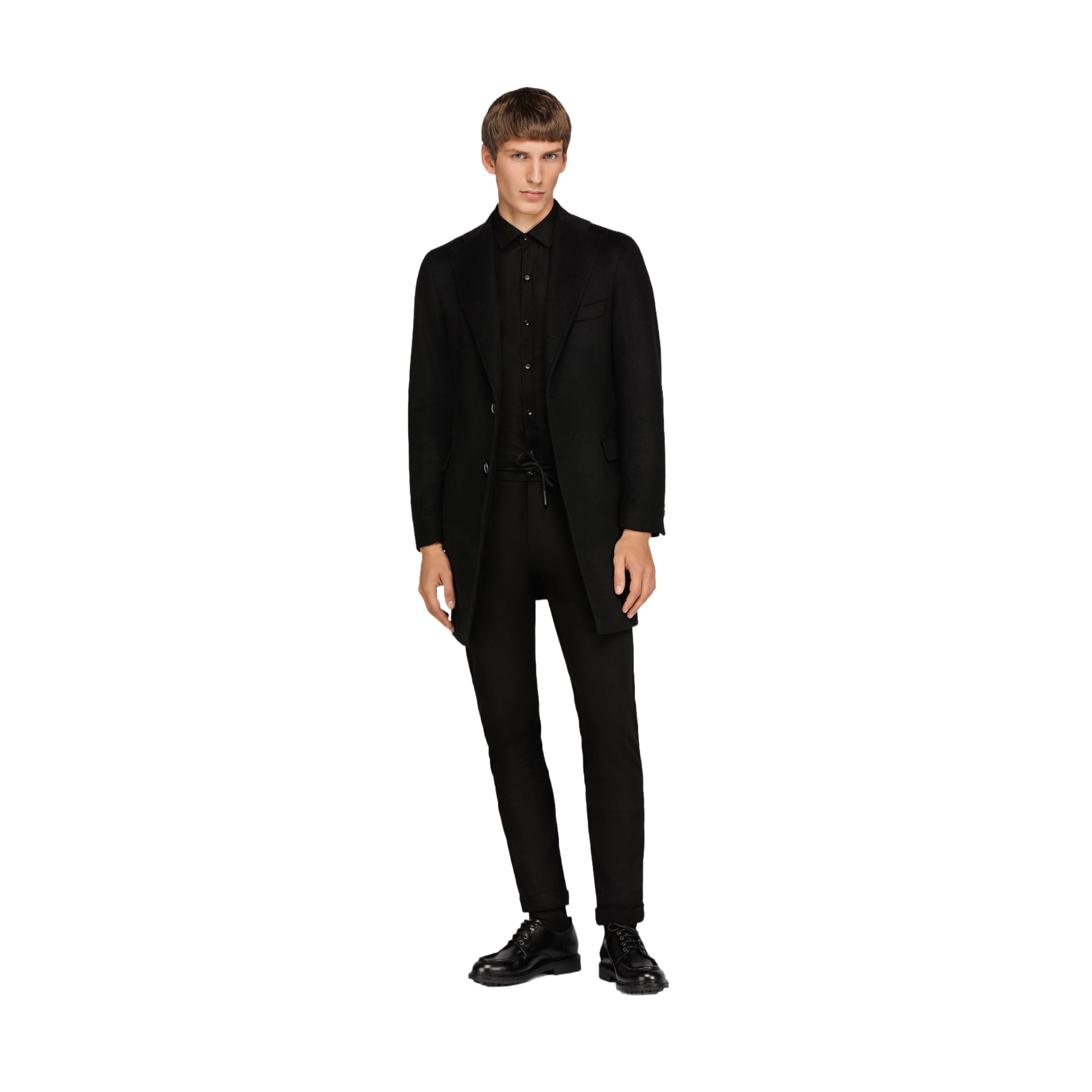 Men's Black Wool Coat