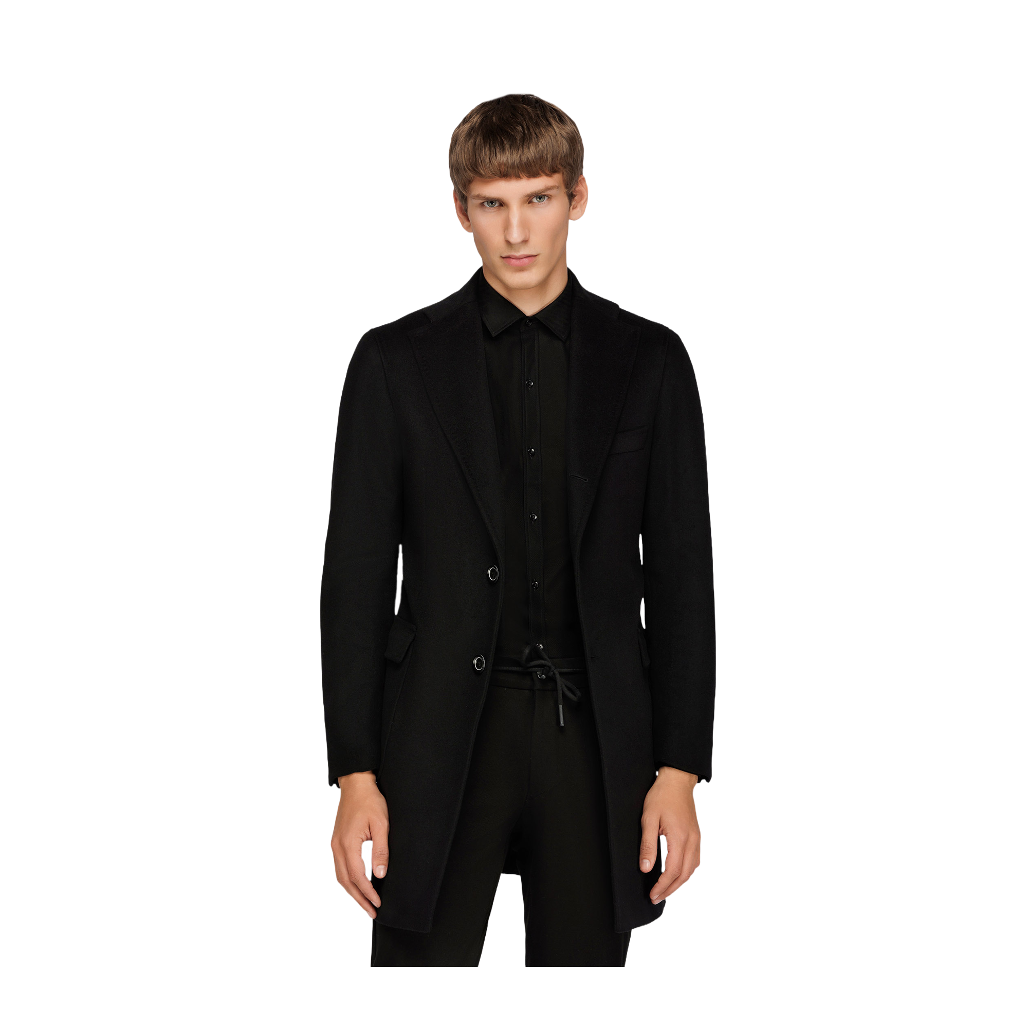 Men's Black Wool Coat