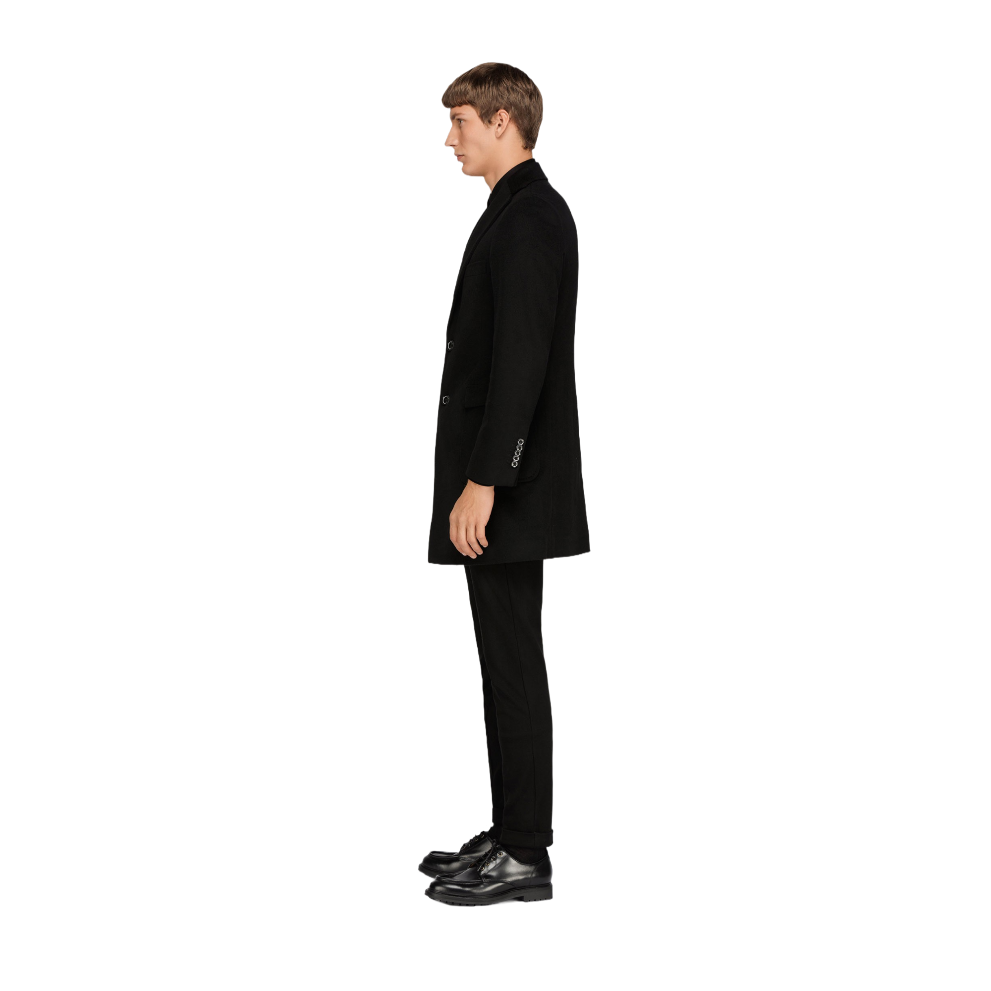 Men's Black Wool Coat