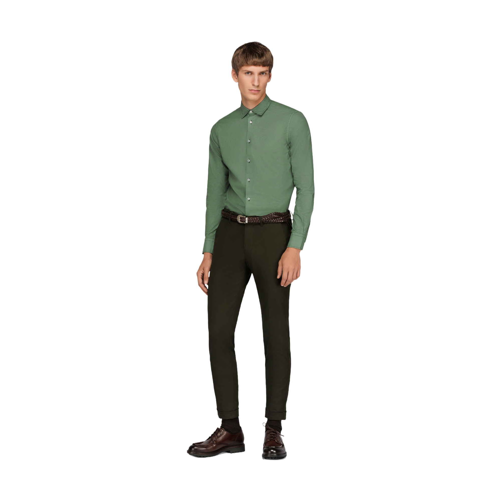 Men's Green Cotton Shirt