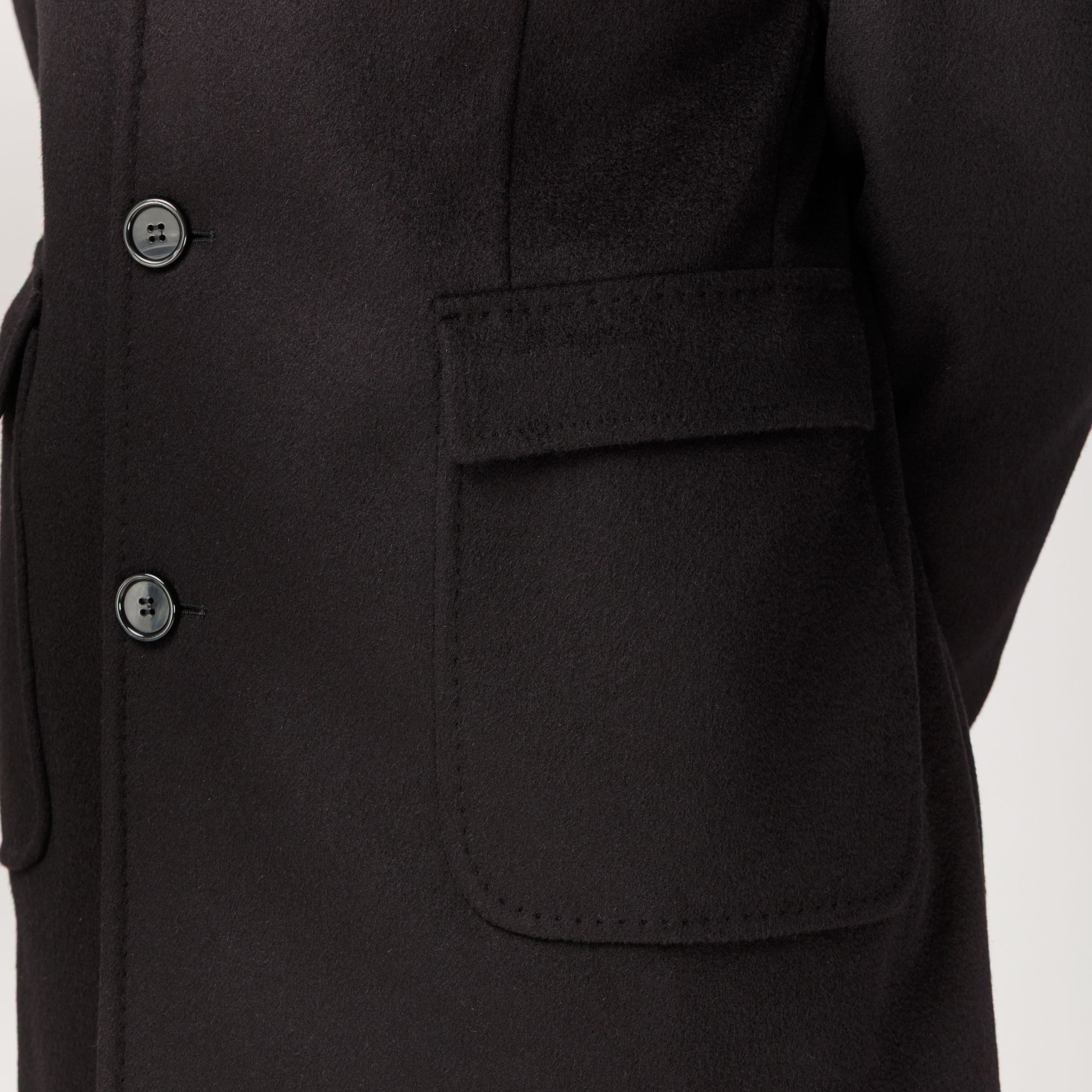 Men’s Wool-Cashmere Black Coat