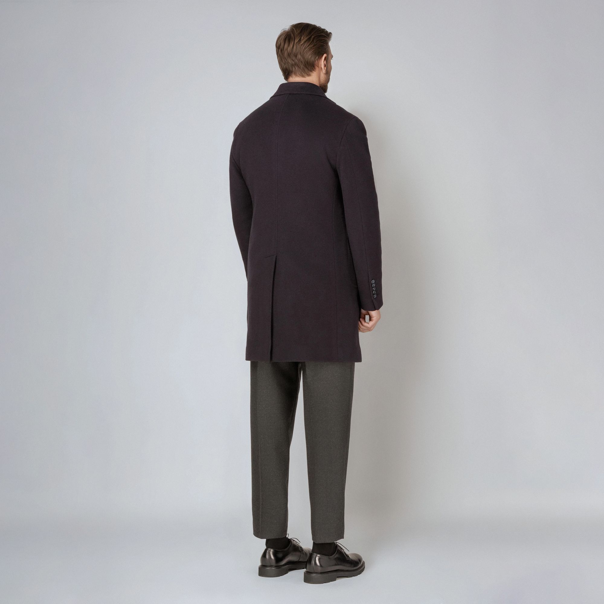 Men’s Navy Wool-Cashmere Coat
