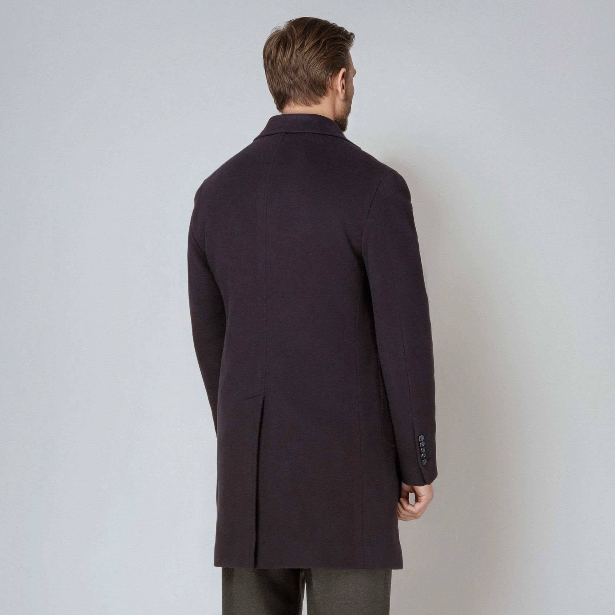 Men’s Navy Wool-Cashmere Coat