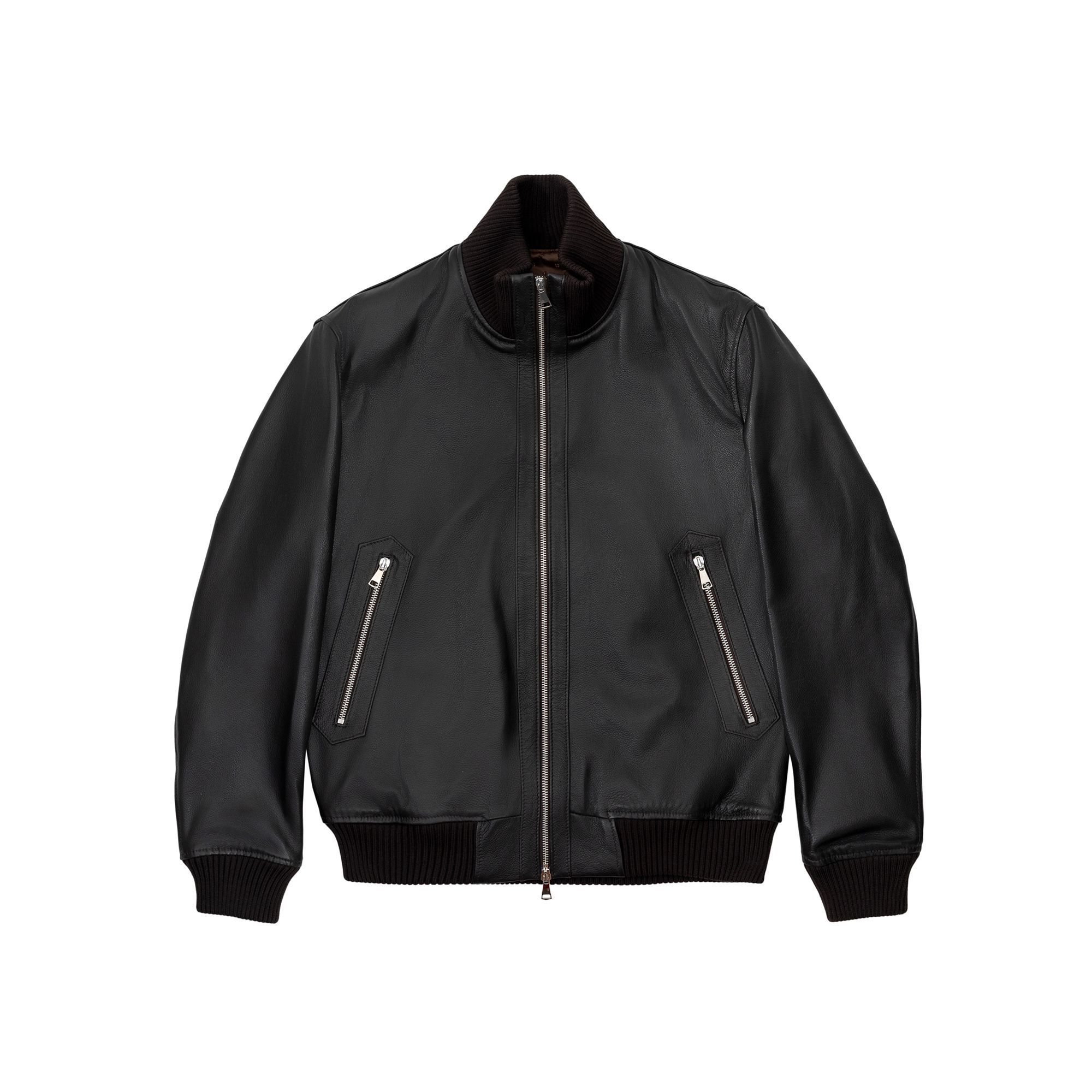 Men’s Brown Leather Bomber Jacket